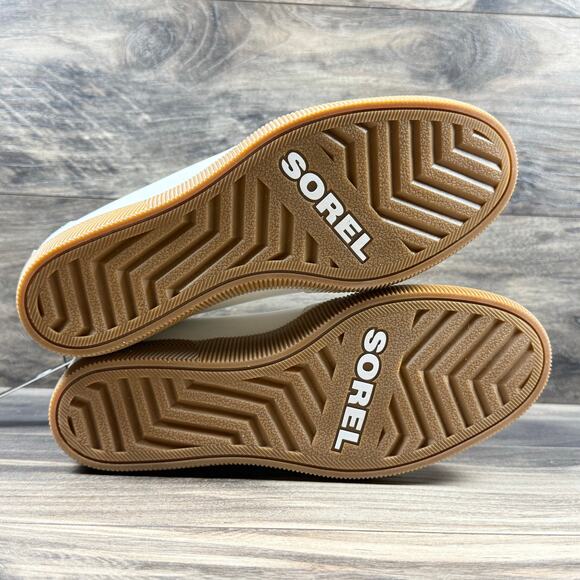 NIB Sorel Out N About Pull On Leather Wedge Sneaker Bootie 8.5 Sea Salt/Gum 2 - Picture 9 of 11